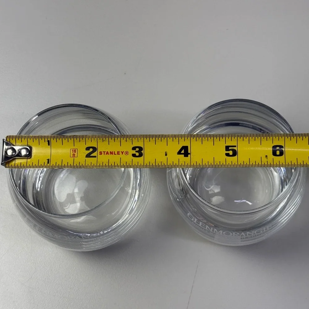 Glenmorangie Single Malt Scotch Whisky Glass Tumblers Set‎ Clear Rounded Base